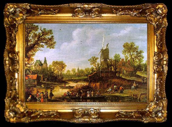 framed  Jan van  Goyen River Landscape, ta009-2